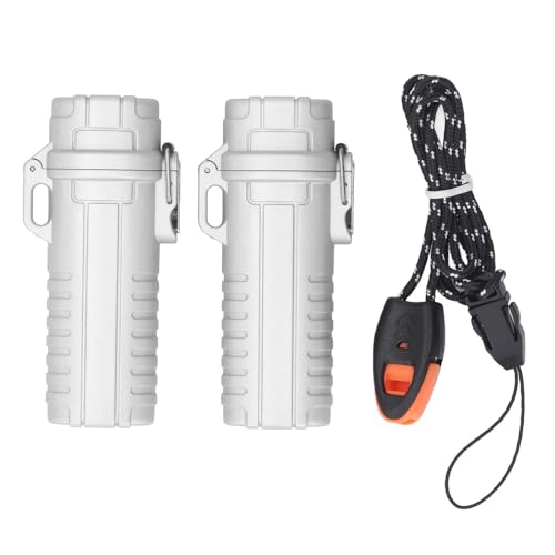 Baxnore Tubos de Almacenamiento de Plástico Contenedor Portátil Sellado a Prueba de Agua para Acampar al Aire Libre Viajes Llaves Anillos Pendientes Estuche 2 Piezas Tubo Organizad (Plata)
