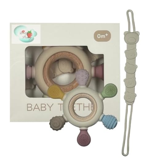 Mordedor Bebé Refrigerante - Silicona Alimentaria & Madera Natural - Alivio Rápido Encías - Dentición Segura - Diseño Ergonómico Circular 0-18M - Sin BPA - Fácil Agarre & Limpieza - Besy Fresy