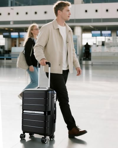 20 Inch Carry On Luggage with Spinner Wheels - Hard Shell Suitcase with ...