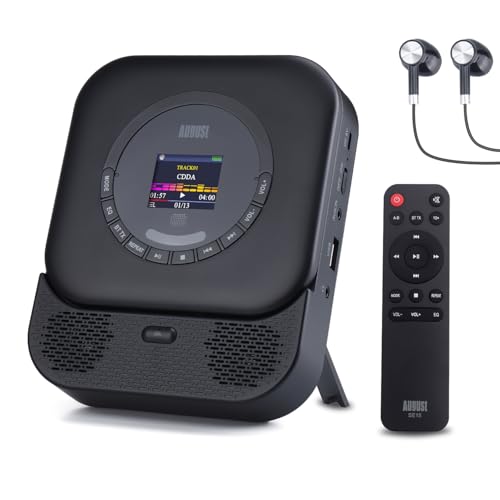 BLUETOOTH 5.3 CON TRASMISSIONE E RICEZIONE – Un lettore CD bluetooth tutto-in-uno: ascolta musica da AUX, USB, CD o Bluetooth tramite altoparlanti integrati, cuffie o speaker AUX, oppure trasmetti da smartphone e tablet. Fino a 11 combinazioni possibili!