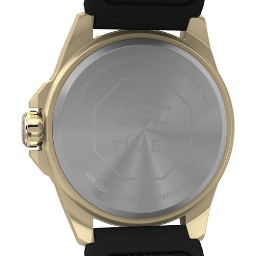 Image of TIMEX UFC Prospect Analog Watch for man with Black Octagonal Dial & Black Silicone Strap Band Water Resistant Men's Wrist Watches - TW2W73600UJ