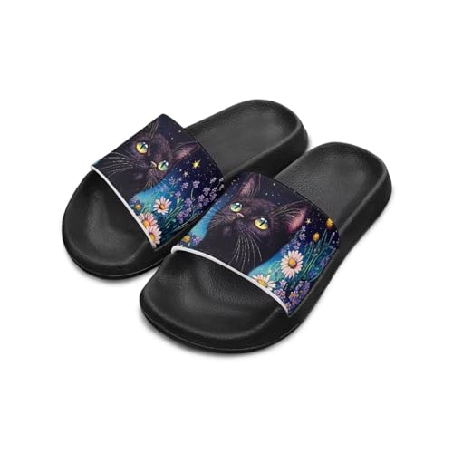 Image of Unisex Slides for Girls Boys Comfortable Slippers Slides Non-slip Shower Shoes House Fashion Thick for Indoor & Outdoor Gifts