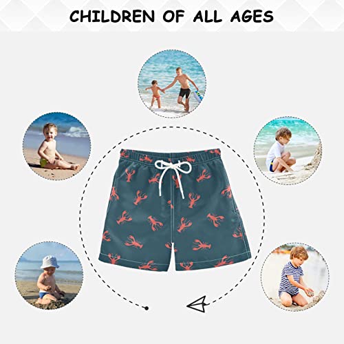 Ammao Boys Swim Trunks Classic Lobster Toddler Swim Board Shorts Quick Dry Beach Bathing Suits Drawstring Swimwear Vacation Picnic Running Swimming Pants For Little Boy Toddler 3T #TOP5