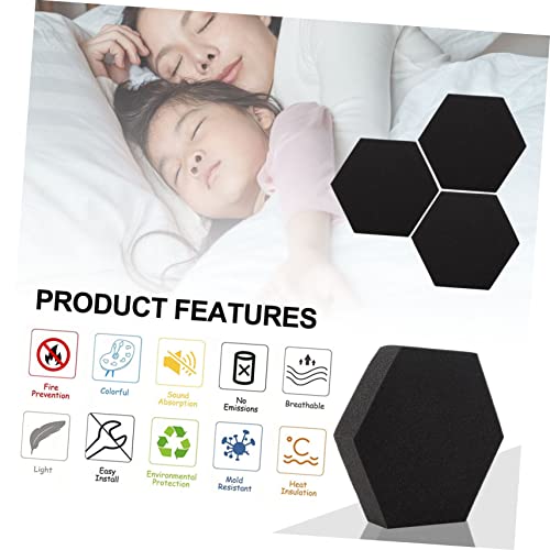 3 Piezas Paneles Acústicos Hexagonales para Estudios en Casa y Oficinas Negro miniatura 5