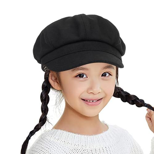 Kids-Girls-Wool-Newsboy Cap - Vintage Winter Outdoor-Boys-Beret Cabbie Hat-Octagonal Toddler Painter Cap for 3-8 Years4