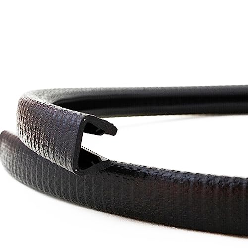 EUTRAS [50 m] Kantenschutz 9-12 mm schwarz – hält ohne Kleber – perfekt für Bleche und Arbeitsschutz – schützt und entschärft Kanten – beste Industriequalität Made in Germany