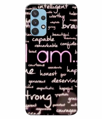 Image of Printed Hard Back Case Cover & Compatible for Samsung Galaxy A32 | Motivation Quotes (Multicolor) - D1190