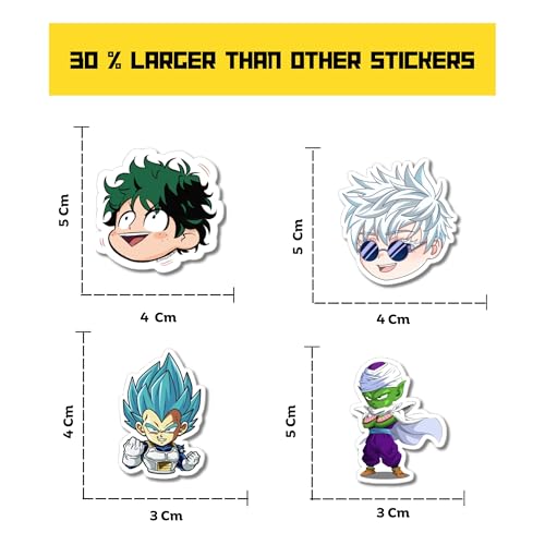 Image of Pack of 15 Anime Stickers for Laptops /Mobiles /Guitar /Journal etc. (Cute Anime)