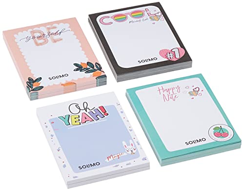 Image of Amazon Brand - Solimo Notes Daily Undated To Do List Note Pad, 4 inch x 5.25 inch, 50 Easy Tear Off Sheets Organizer Planner for College Office Supplies, Pack of 8