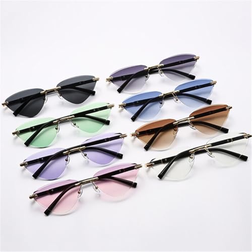 Triangle Rimless Sunglasses Female Suneyeglass Gradient Color UV400 Protection 7