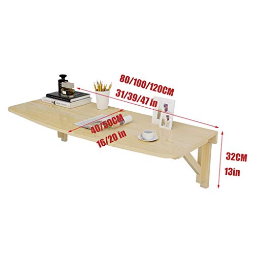 Table murale pliable en bois bureau rabattable flottant gain de place - 7