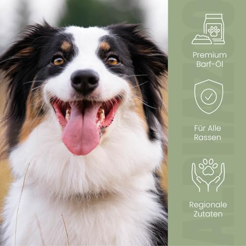 alphazoo Alpha-Barf Futteröl für Hunde 100 ml - naturreines Ergänzungsfuttermittel mit hochwertigen Ölen und Omega-3/6/9-Fettsäuren. Unterstützt Haut, Fell & allgemeines Wohlbefinden.