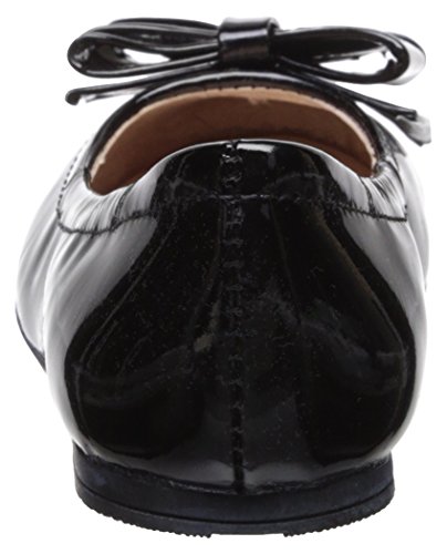 Kid's Ivana Flat with Bow, Black Gloss Patent3