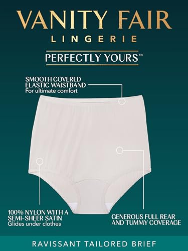 Image of Vanity Fair Women's High Waisted Underwear, Full Coverage Ladies Panties, Perfectly Yours Briefs