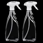 ASelected 2 Pcs Transparent Empty Fine Mist Plastic Spray Bottle 500Ml Water Spray Bottle For Gardening Cleaning Air Freshening Hair Sprayer, material - Polyethylene Terephthalate