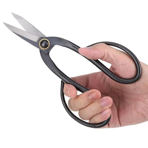 Uadme Bonsai Schere Rostfrei, 200mm Stahl Trimmschere Pflanzen, Traditionelles Bonsai Werkzeug zum Beschneiden von Knospen, Blätter & Äste