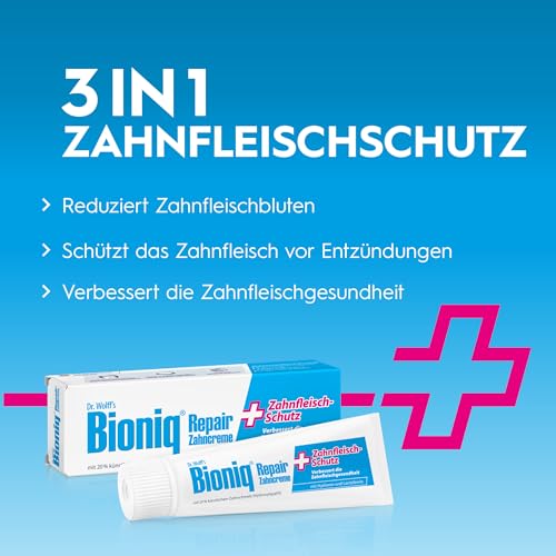 Bioniq® Repair-Zahncreme Zahnfleisch-Schutz - 1 x 75 ml - reparierende Zahnpasta mit künstlichem Zahnschmelz – schützt vor Zahnfleisch-Entzündungen, Zahnstein und Zahnbelag – Bild 4