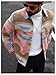 SOLY HUX Men's Long Sleeve Shacket Printed Button Down Shirt Jacket with Pocket Fall Winter Clothes Multicolor Large
