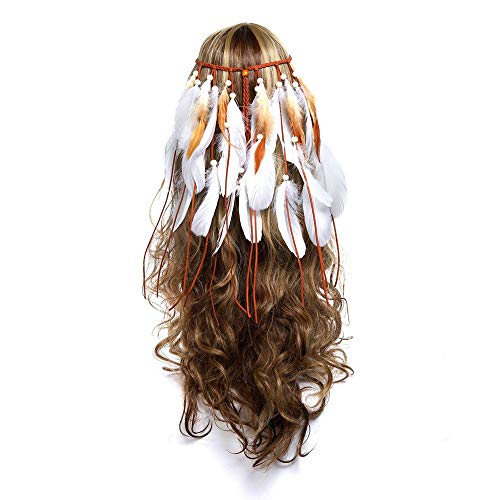 Indian Headdress Women Bohemia White Feather Tassel Headband Wedding Headbands for Women Ladies Girls Party Headwear Hair Styling Accessories Indian Headdress Women Bohemia White Feather Tassel Headband Wedding Headbands for Women Ladies Girls Party Headwear Hair Styling Accessories