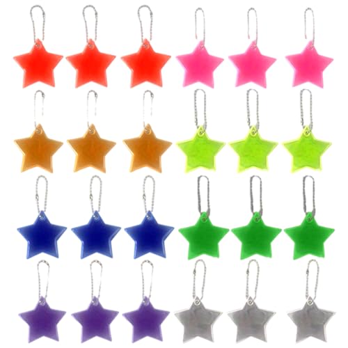 ZORVYN - ZORVYN 24 Réflecteurs Fluorescents Porte-clés Enfants, Accessoires de Sécurité pour Sac à Dos, Vélo, Marche, Course (8 Couleurs)
