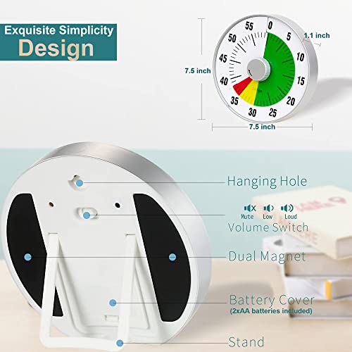 Lavigo Kitchen Timer, Countdown Visual Analog Timer Quiet Counting, Low Loud And Mute Alarm Volume For Teachers Classroom, Kids Homework Reading, Adults Cooking Office Gym (Green) #TOP1