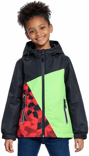 Modvibe Regenjacke Kinder Wasserdicht Unisex Regenjacke Jungen Outdoorjacke Windbreaker mit Kapuze Regenkleidung Kinder für Aktivitäten im Freien