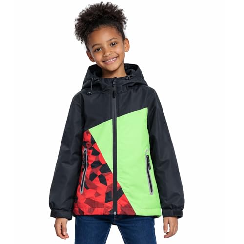 Modvibe Regenjacke Kinder Wasserdicht Unisex Regenjacke Jungen Outdoorjacke Windbreaker mit Kapuze Regenkleidung Kinder für Aktivitäten im Freien