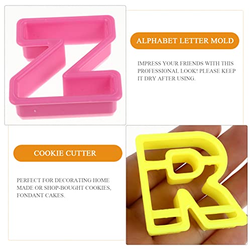 Operitacx 26Pcs Alphabet Cookie Cutters Plastic Cake Biscuit Bread Fondant Cutter For Christmas Kitchen Baking Supplies #TOP1