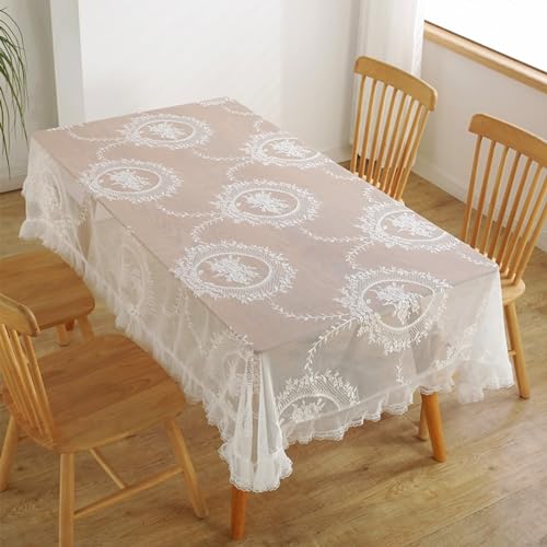 Nappe table basse rectangulaire 140x220cm Beydodo dentelle brodée - 2