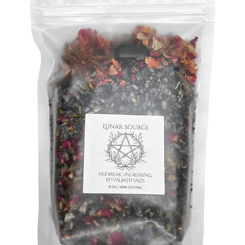 Hex Remover Curse Break Uncrossing Ritual 12 oz Bath Salt - Spiritual Fiery Wall of Protection Cord Cutting Witchcraft Banishing Reversal Baneful Jinx Protection Intention Crystal Spell Witchy Gift