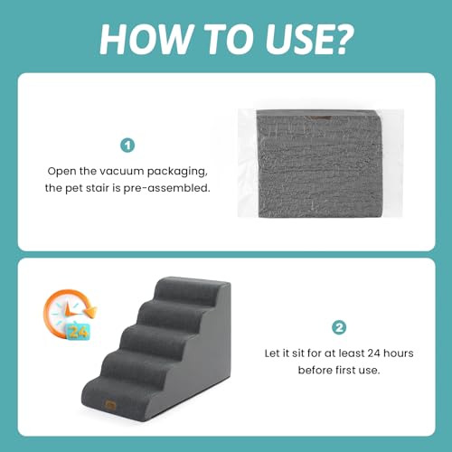 COZY KISS Wide Dog Stair for Small Dog 22.6" H, 5 Step Pet Ramp for Bed by COZY KISS - Used condition - Image 8