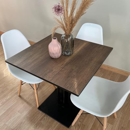 Generico - Generico Table de bar | Bistrot | Restaurant carré avec pied central 60/70/80 cm Couleurs assorties (BAROK A427 - Noir, 60 x 60)