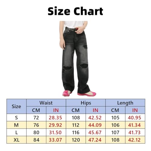 Men's Vintage Ripped Washed Y2k Hip Hop Baggy Distressed Straight Leg Denim Pants4