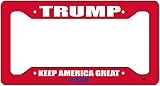Donald Trump License Plate Frame MAGA Republican Conservative Novelty Tag Vanity Gift Keep America Great Red