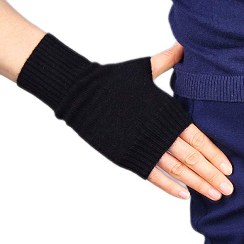 Guantes de lana de cachemira de Mongolia mitones gruesos sin dedos para mujer y hombre
