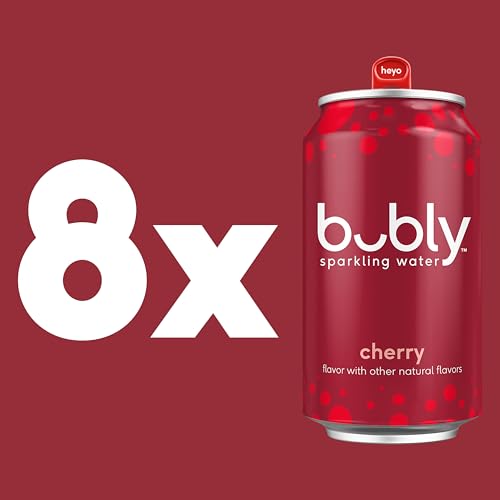 Image of bubly Sparkling Water, Cherry, 12 Fl Oz Cans (8 Pack)