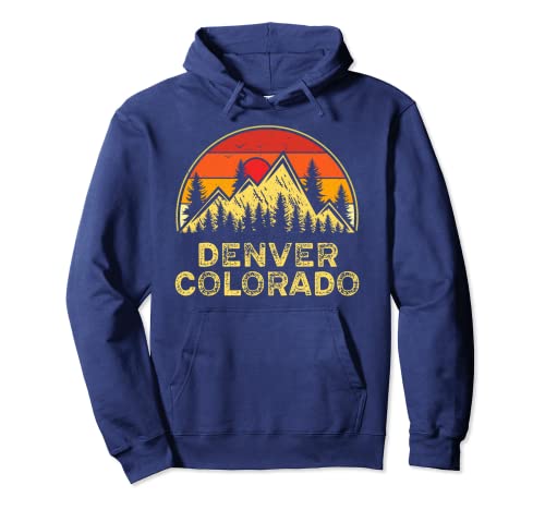 Vintage Denver Colorado CO Mountains Souvenir de randonnée en plein air Sweat à Capuche