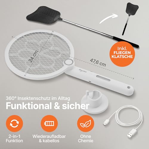 Elektrische Fliegenklatsche Cobus RAPIZZ Akku mit 3-in-1 Funktion