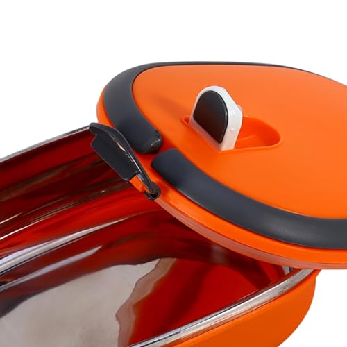 Walfront Stainless Steel Thermal Lunch Box Insulated Food Container 1-Layer Orange Box by Walfront - Image 8