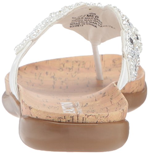 Kenneth Cole Reaction Women's Women's Glam-Athon Thong Sandal, White, 10 #TOP2
