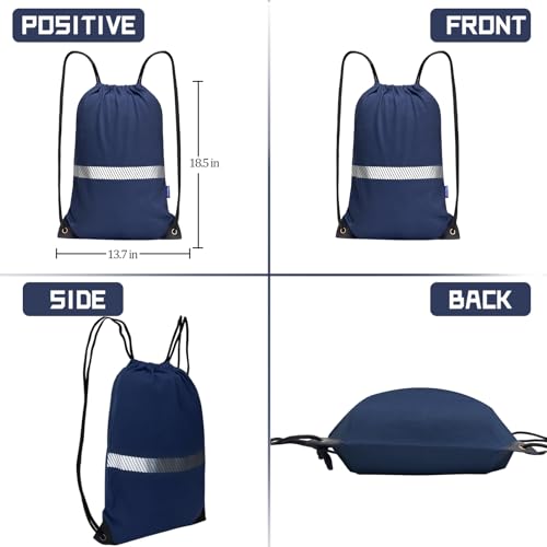 Image of AYKRM Navy Drawstring Backpack Bag work Sackpack