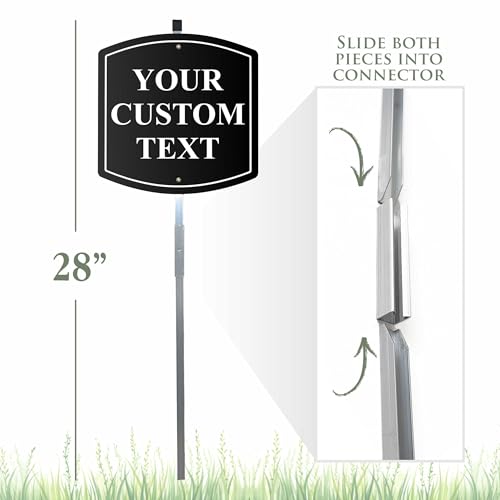 Custom Reflective Aluminum Yard Sign with Stake – Personalized Outdoor Sign with Your Message – Weatherproof Metal Sign with High Visibility for Lawn, Driveway, or Business Use – 28\" Ground Stake Included - Thumbnail 3