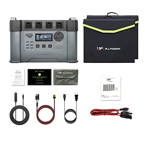 Allpowers S2000 Pro Solar Generator With Panels Included 2400W Mppt Portable Power Station With 2Pcs Foldable Solar Panel 100W, Solar Backup Power For Rv Van House Outdoor Camping #TOP6