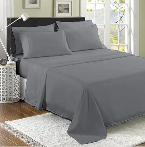Filo Magico Drap plat 100 % coton égyptien, 200 fils au pouce carré, drap de lit de luxe de qualité hôtelière, résistant au rétrécissement et à la...