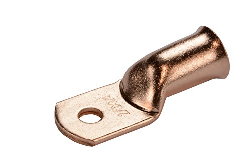 TEMCo Bare Copper Welding Battery Cable Ends, Lugs Terminal 2/0 AWG 1/4" Hole Ring (6 AWG to 1/0 AWG Options Available)