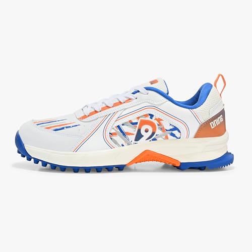 Image of DNINE Champion Mens Rubber Studs Cricket Shoes Orange /Blue /White & Orange /Black /White