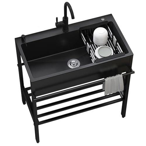 Catálogo para Comprar On-line Cocinas independientes Top 5. 41 Fregaderos utilitarios de acero inoxidable, 31.5x17.7x33.9' Fregaderos de lavandería Tinas utilitarias con grifo de agua fría y caliente, Kit de drenaje, Gabinete de fregadero de...