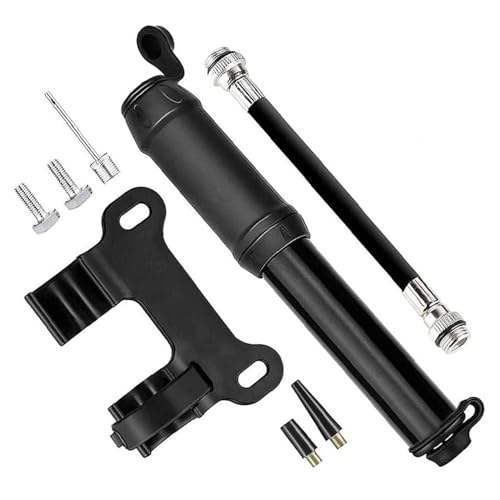 Pompa Bicicletta Portatile, Mini Pompa per Bicicletta, Mini Pompa per Bici in Alluminio, Accessori Bici, con Staffa di Montaggio, per Corsa, Strada, MTB, Biciclette Bambini, Lunga 19.5cm