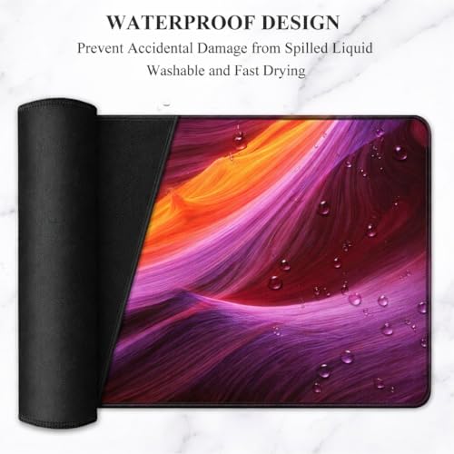 Image of Saco XXL Gaming Mouse Pad for PC - Large Desk Mat 900x400x3mm, Extended Non-Slip Rubber Base, Waterproof Surface, Scenery Design, Big Keyboard Mouse Pad for Office & Home Setup
