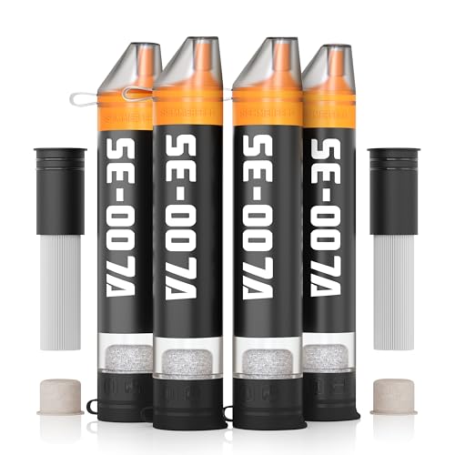 Personal Straw Water Filter to purify Water, Emergency Water Straws Portable Gear for Hiking...